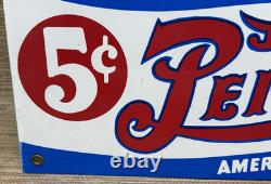 Vintage Pepsi Cola Porcelain Sign Gas Station Bottle Coke Coca Dew A & W Oil