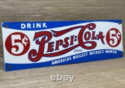 Vintage Pepsi Cola Porcelain Sign Gas Station Bottle Coke Coca Dew A & W Oil