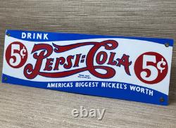 Vintage Pepsi Cola Porcelain Sign Gas Station Bottle Coke Coca Dew A & W Oil