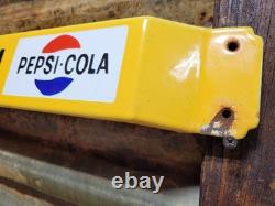 Vintage Pepsi Cola Porcelain Sign Screen Door Push Bar Soda Beverage Drink Coke