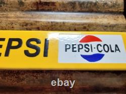 Vintage Pepsi Cola Porcelain Sign Screen Door Push Bar Soda Beverage Drink Coke
