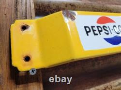 Vintage Pepsi Cola Porcelain Sign Screen Door Push Bar Soda Beverage Drink Coke