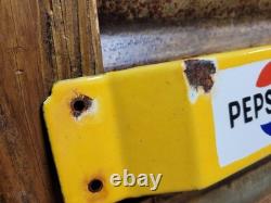 Vintage Pepsi Cola Porcelain Sign Screen Door Push Bar Soda Beverage Drink Coke