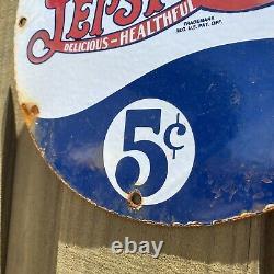 Vintage Pepsi Cola Porcelain Sign Soda Drink Pop Coke Oil Gas Station Petroliana