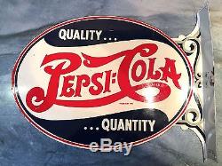 Vintage Pepsi Cola Sign, Double Dot 1920 1930's Style Logo Rare