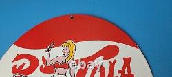 Vintage Pepsi Porcelain Glass Bottles Girl Beverage Coca Cola Gas Service Sign