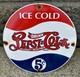 Vintage Pepsi-cola Porcelain Ice Cold Soda Bottles General Store Gas Sign