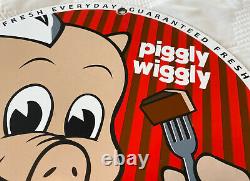 Vintage Piggly Wiggly Grocery Porcelain Sign Gas Station Pepsi Coke Mcdonalds