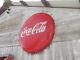 Vintage Porcelain Coca Cola Button Sign 36 Gas Station Soda Pump