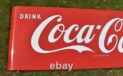 Vintage Porcelain Coca Cola Coke Soda Pop Advertising Sled SIGN