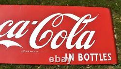 Vintage Porcelain Coca Cola Coke Soda Pop Advertising Sled SIGN