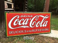 Vintage Porcelain Drink Coca Cola Advertising Sign