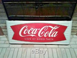 Vintage Porcelain Sled Horizontal Coca Cola Sign of Good Taste Sign