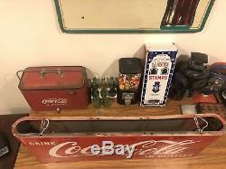 Vintage Porcelain & Tin Double Sided Drink Coca Cola Sleigh Sign Coke Soda Sled