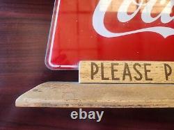 Vintage Price Brothers Coca Cola Please Pay When Served Sign READ DESCRIP