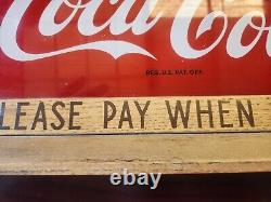 Vintage Price Brothers Coca Cola Please Pay When Served Sign READ DESCRIP