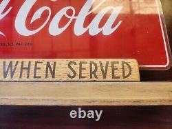 Vintage Price Brothers Coca Cola Please Pay When Served Sign READ DESCRIP