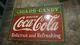 Vintage RARE Coca-Cola Metal Sign 1933 GAS OIL SODA COLA cigars & candy