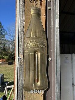 Vintage RARE Copper Coca-Cola Coke Bottle Thermometer Sign 30 x 9 SODA