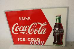 Vintage Rare 1954 Original Coca Cola Bottle Tin Sign Nice! 19 X 27