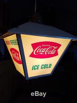 Vintage -Rare-1960 Coca Cola Supermarket Register Light Up Sign On Pole