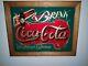 Vintage Rare Coca Cola Delicious & Refreshing Bar Mirror Advertising