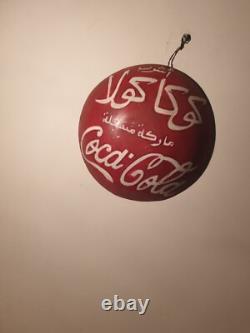 Vintage Rare Drink Coca Cola Sign 10.5in1940's Arabic English Cocacola sign