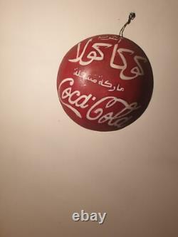 Vintage Rare Drink Coca Cola Sign 10.5in1940's Arabic English Cocacola sign