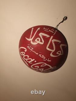 Vintage Rare Drink Coca Cola Sign 10.5in1940's Arabic English Cocacola sign