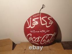 Vintage Rare Drink Coca Cola Sign 10.5in1940's Arabic English Cocacola sign
