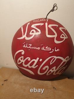 Vintage Rare Drink Coca Cola Sign 10.5in1940's Arabic English Cocacola sign