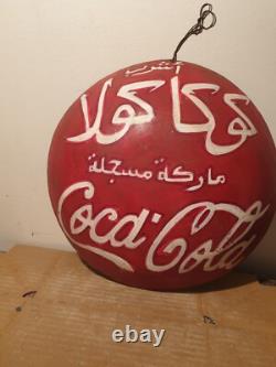 Vintage Rare Drink Coca Cola Sign 10.5in1940's Arabic English Cocacola sign