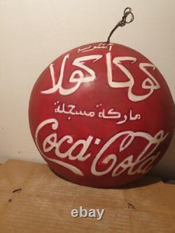Vintage Rare Drink Coca Cola Sign 10.5in1940's Arabic English Cocacola sign