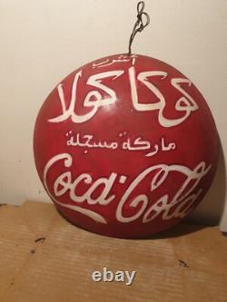 Vintage Rare Drink Coca Cola Sign 10.5in1940's Arabic English Cocacola sign