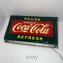 Vintage Rare Pause Refresh Drink Coca Cola Coke Light Up Sign Hanover Neon