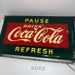Vintage Rare Pause Refresh Drink Coca Cola Coke Light Up Sign Hanover Neon