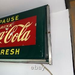 Vintage Rare Pause Refresh Drink Coca Cola Coke Light Up Sign Hanover Neon