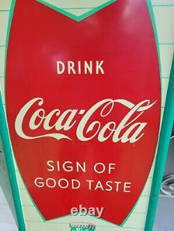 Vintage Robertson 5-58 Coca-Cola Fish Tail Bottle Sign Coke Soda Ad