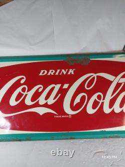 Vintage Robertson Coca-Cola Sign 005 Fish Tail 58.5 X 24 Rare