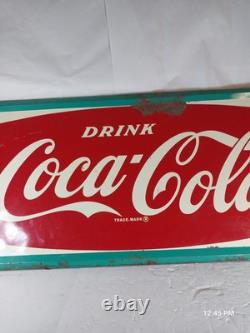 Vintage Robertson Coca-Cola Sign 005 Fish Tail 58.5 X 24 Rare