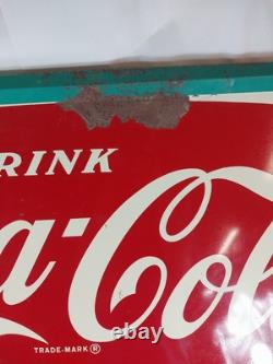 Vintage Robertson Coca-Cola Sign 005 Fish Tail 58.5 X 24 Rare