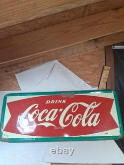 Vintage Robertson Coca-Cola Sign 005 Fish Tail 58.5 X 24 Rare