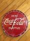 Vintage Round Bubble Glass Face Coca Cola Thermometer Sign