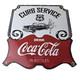Vintage Route 66 Coca Cola Porcelain Sign Curb Service Soda Diner Pump Sign