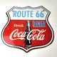 Vintage Route 66 Coca Cola Porcelain Sign Gas Pump Soda Diner Sign