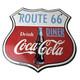 Vintage Route 66 Coca Cola Porcelain Sign Gas Pump Soda Diner Sign
