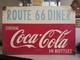 Vintage Route 66 Coca Cola Porcelain Sign Gas Pump Soda Diner Sign