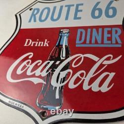 Vintage Route 66 Coca Cola Porcelain Sign Gas Pump Soda Diner Sign