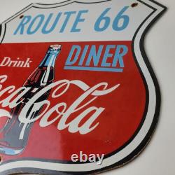 Vintage Route 66 Coca Cola Porcelain Sign Gas Pump Soda Diner Sign