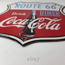 Vintage Route 66 Coca Cola Porcelain Sign Gas Pump Soda Diner Sign